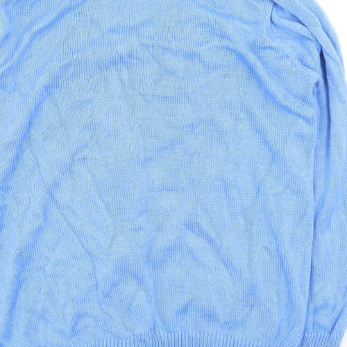 Damart Womens Blue Round Neck  Acrylic Cardigan Jumper Size M