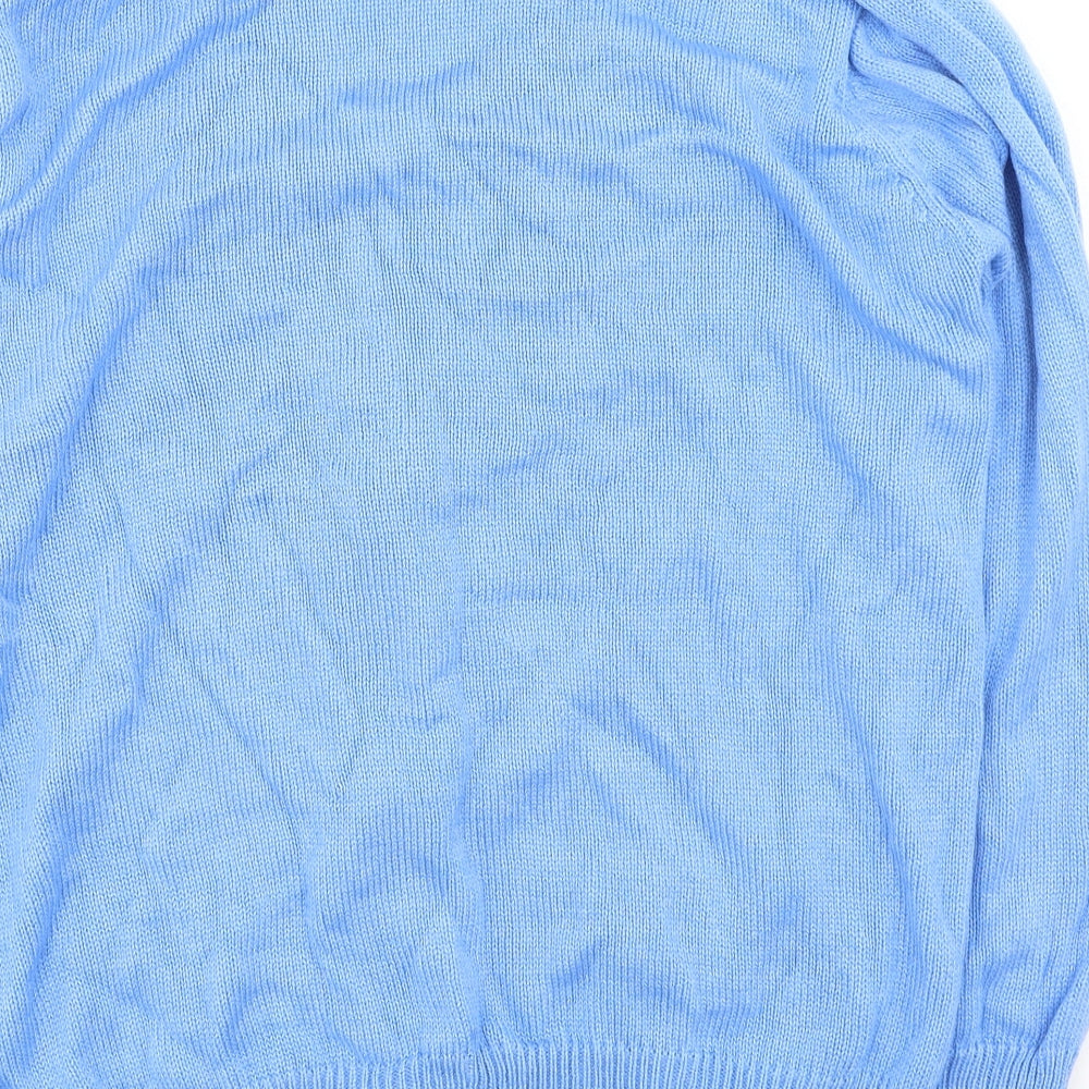 Damart Womens Blue Round Neck  Acrylic Cardigan Jumper Size M