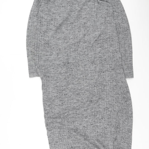 F&F Womens Grey V-Neck  Acrylic Cardigan Jumper Size M