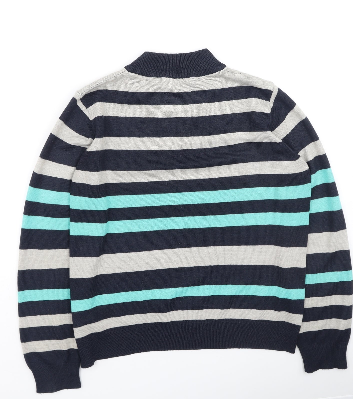 Marks and Spencer Womens Multicoloured Round Neck Striped Acrylic Pullover Jumper Size 14