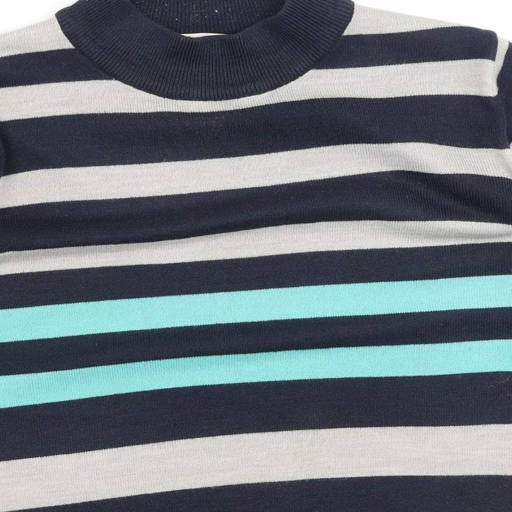 Marks and Spencer Womens Multicoloured Round Neck Striped Acrylic Pullover Jumper Size 14