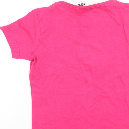 Roly Girls Pink  Cotton Basic Casual Size 9-10 Years Round Neck