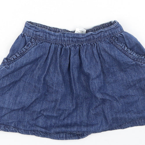 NEXT Girls Blue  100% Cotton Flare Skirt Size 2-3 Years  Regular