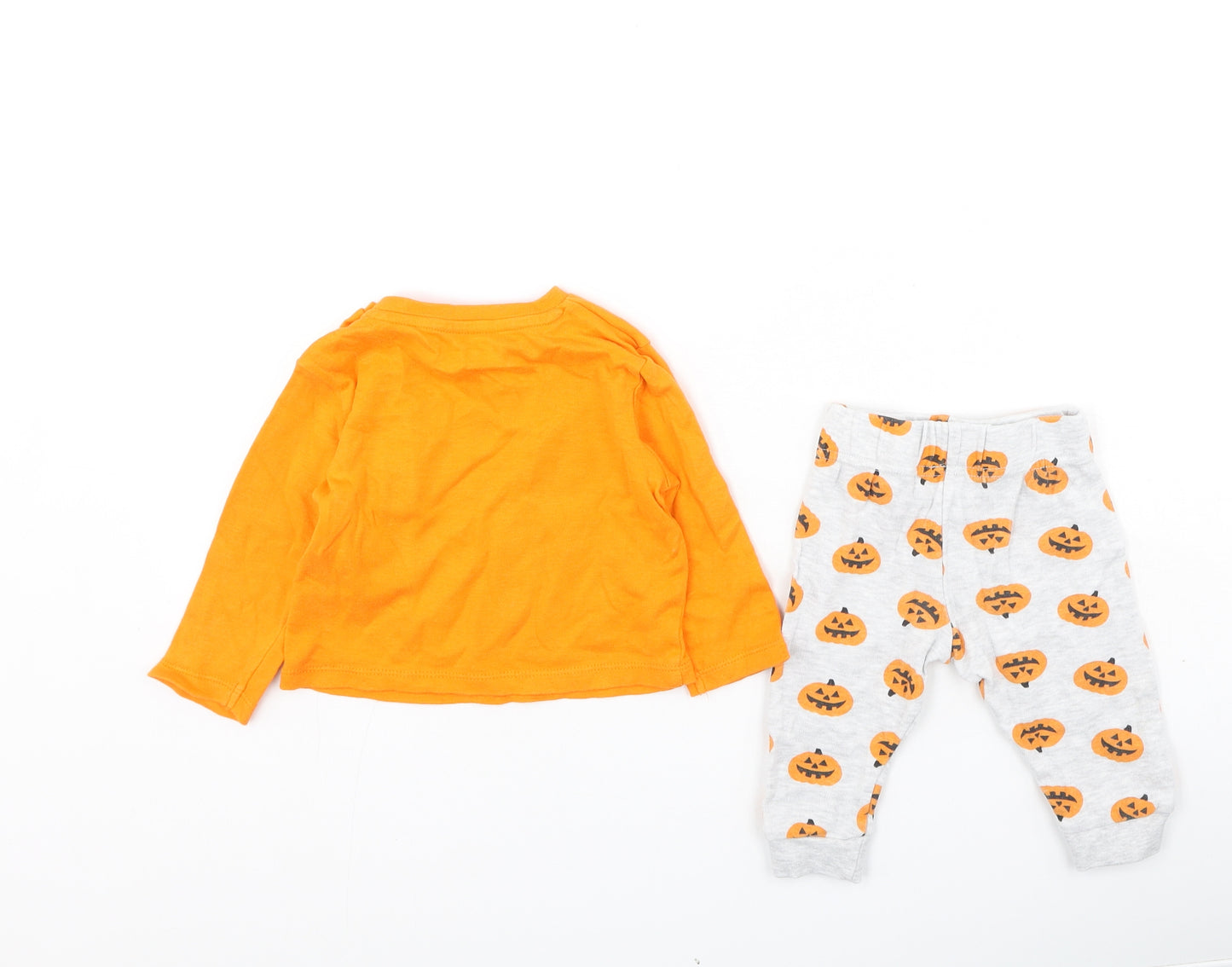 Pep & Co Baby Orange  Cotton Cami Lounge Set Size 6-9 Months   - pumpkin