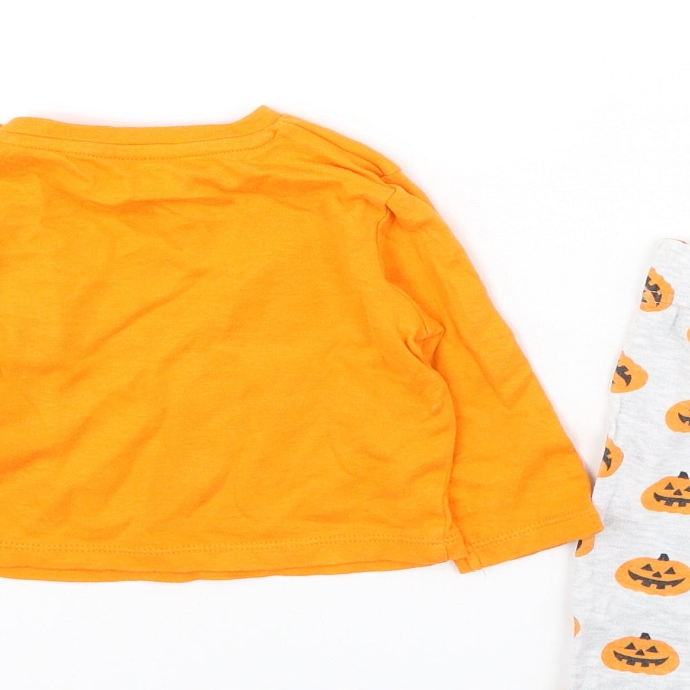 Pep & Co Baby Orange  Cotton Cami Lounge Set Size 6-9 Months   - pumpkin
