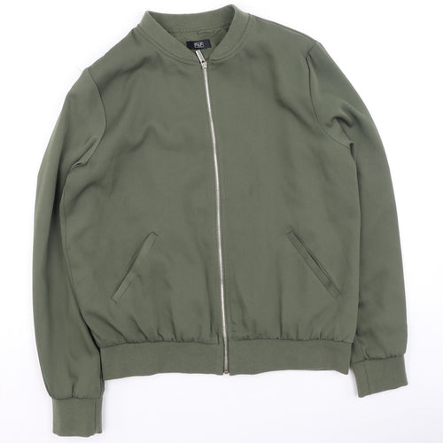 F&F Womens Green Round Neck  Polyester Full Zip Jumper Size 12