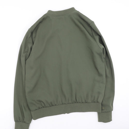 F&F Womens Green Round Neck  Polyester Full Zip Jumper Size 12