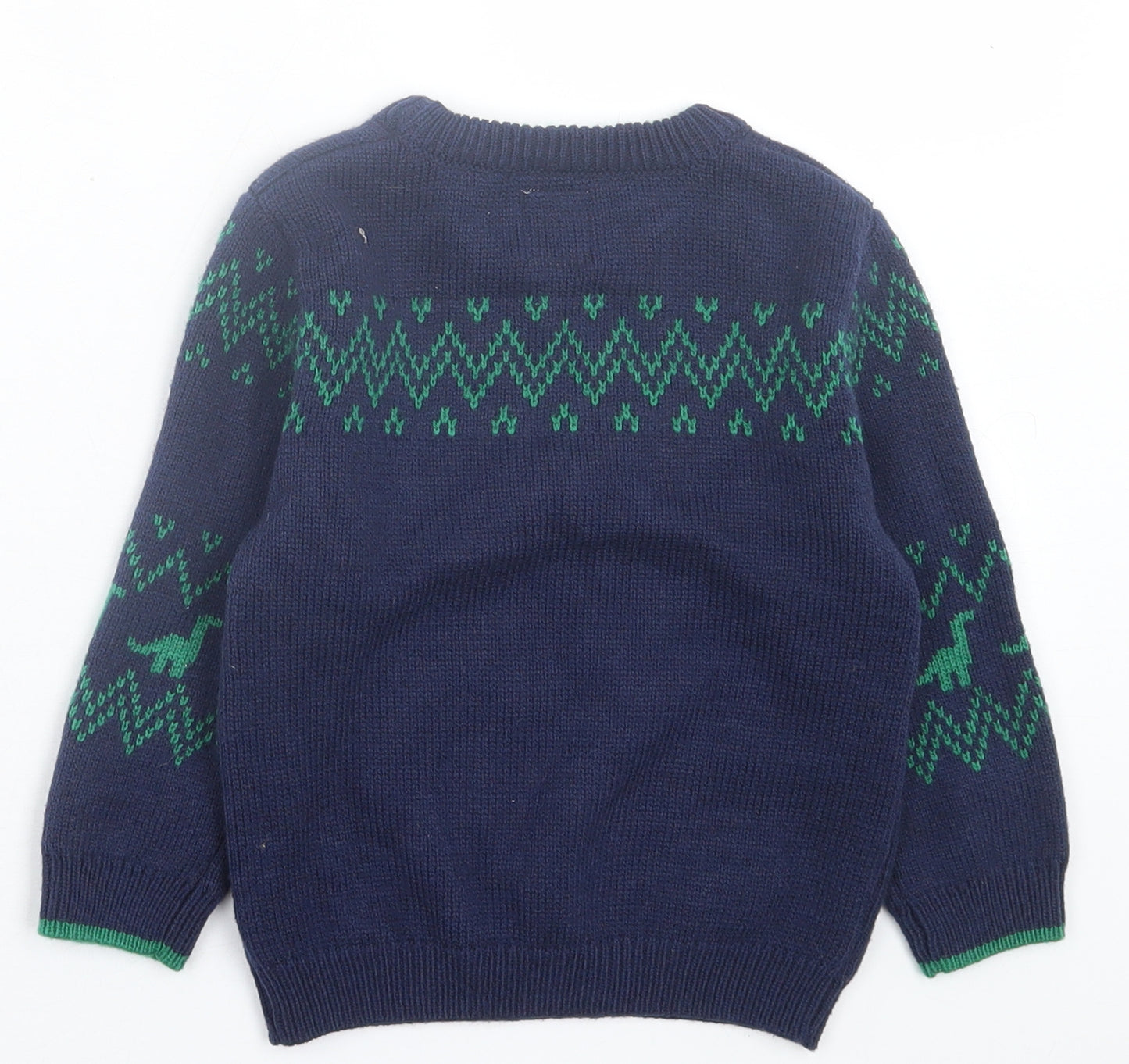 George Boys Blue Crew Neck  Acrylic Pullover Jumper Size 2-3 Years  Pullover - Christmas jumper