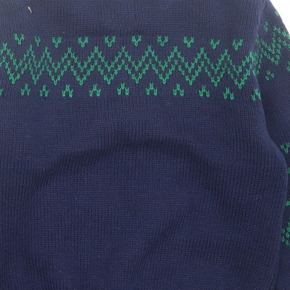 George Boys Blue Crew Neck  Acrylic Pullover Jumper Size 2-3 Years  Pullover - Christmas jumper