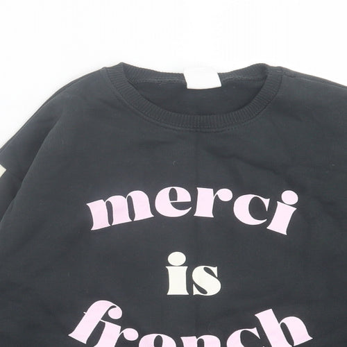 Zara Girls Grey  Cotton Pullover Sweatshirt Size 9 Years  Pullover