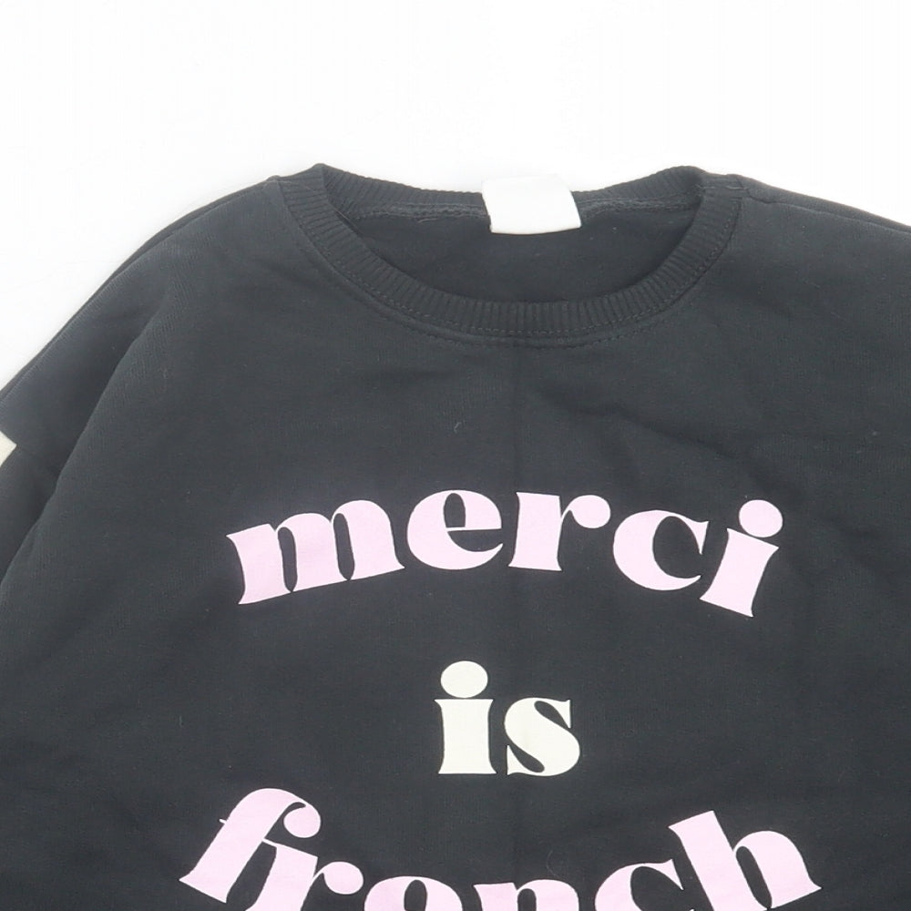 Zara Girls Grey  Cotton Pullover Sweatshirt Size 9 Years  Pullover