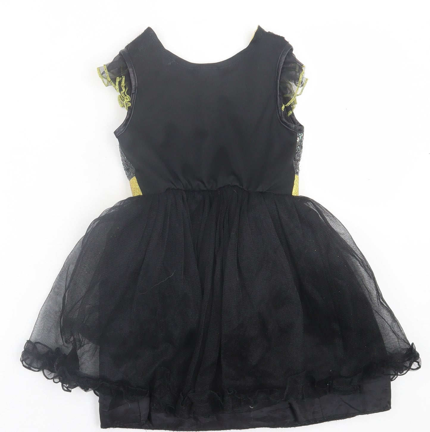 George Girls Black  Polyester A-Line  Size 5-6 Years  Crew Neck Hook & Loop - Batman