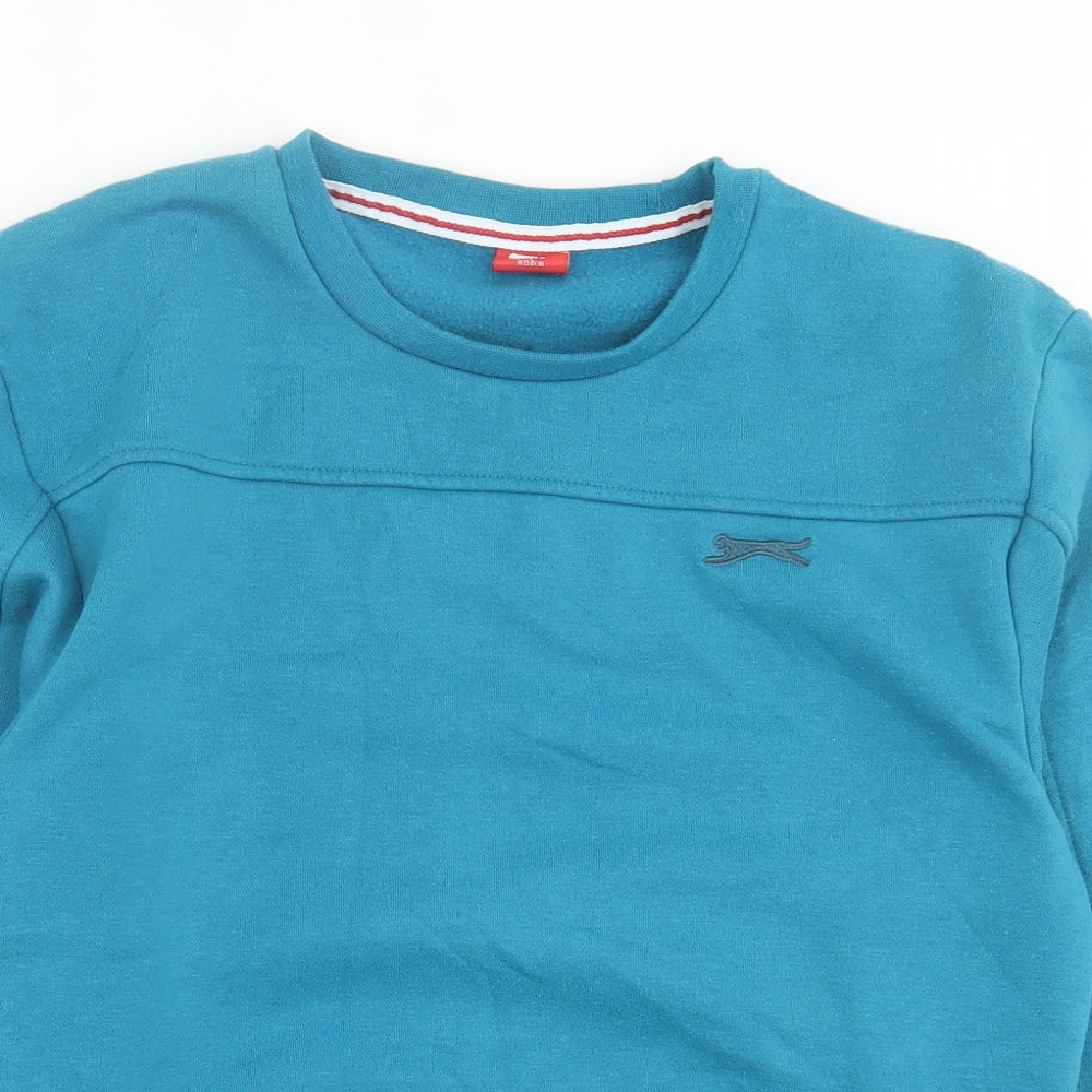 Slazenger Boys Black  Cotton Pullover Sweatshirt Size 13 Years  Pullover
