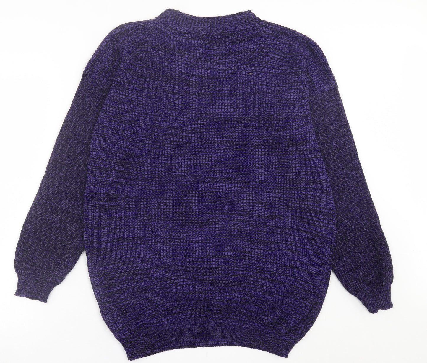 Be Jealous Womens Purple Crew Neck  Acrylic Pullover Jumper Size L