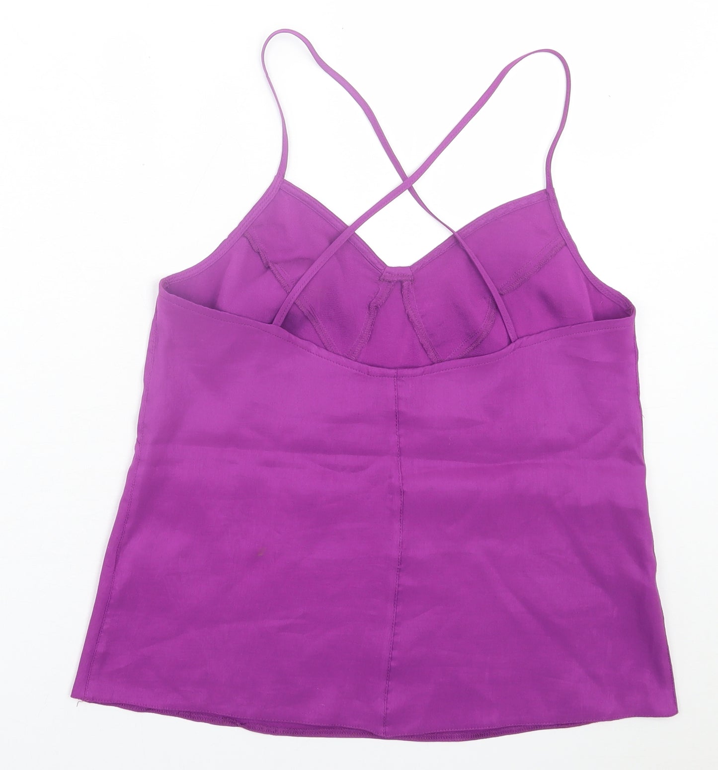 Topshop Womens Purple  Viscose Basic Tank Size 10 V-Neck
