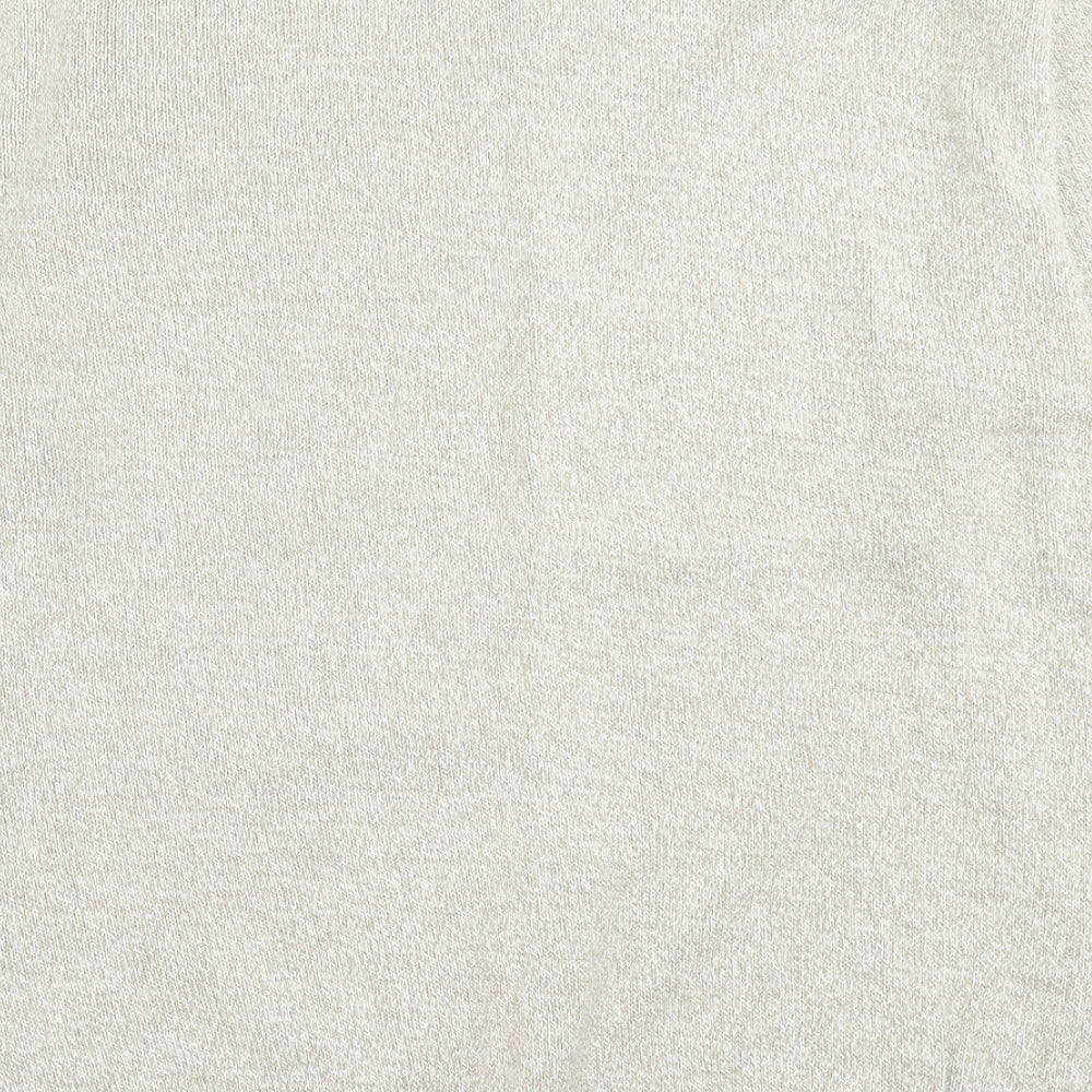 Lincoln Mens Beige Crew Neck  Cotton Pullover Jumper Size XL