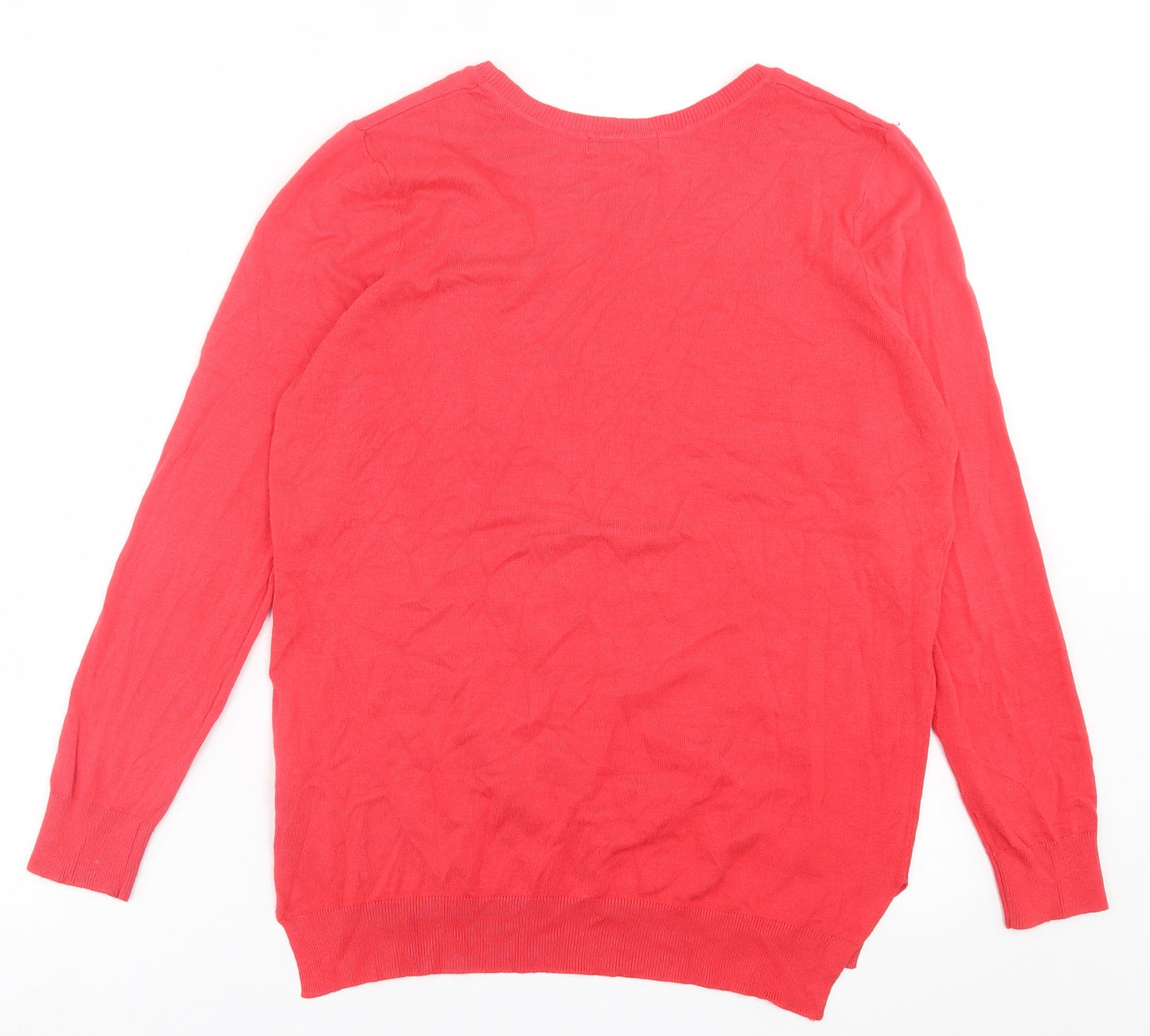 Marks and Spencer Womens Pink Crew Neck  Viscose Pullover Jumper Size 16