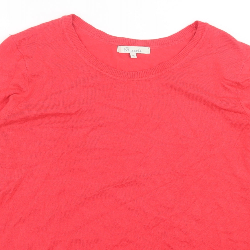 Marks and Spencer Womens Pink Crew Neck  Viscose Pullover Jumper Size 16