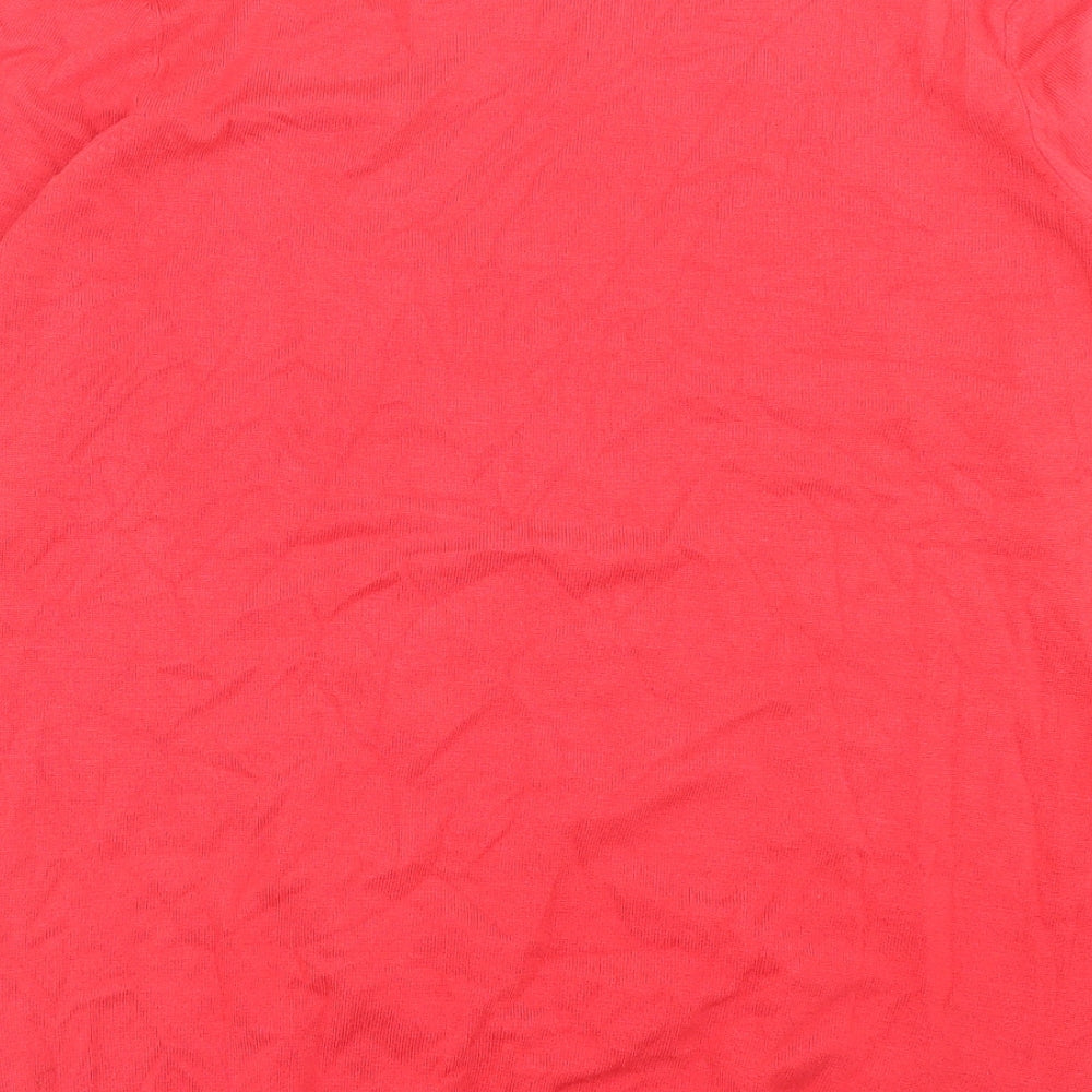 Marks and Spencer Womens Pink Crew Neck  Viscose Pullover Jumper Size 16