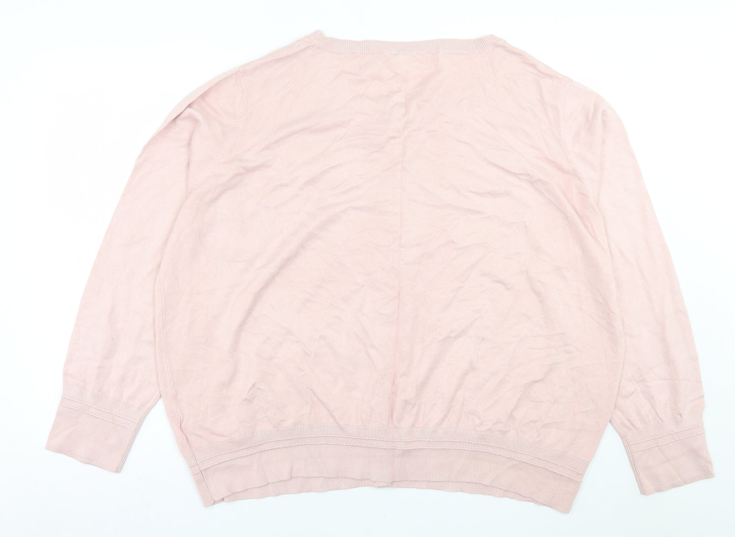 Principles Womens Pink Crew Neck  Viscose Cardigan Jumper Size 26