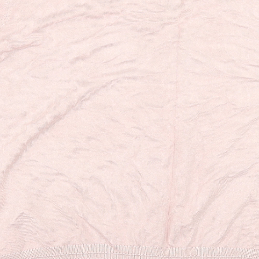 Principles Womens Pink Crew Neck  Viscose Cardigan Jumper Size 26