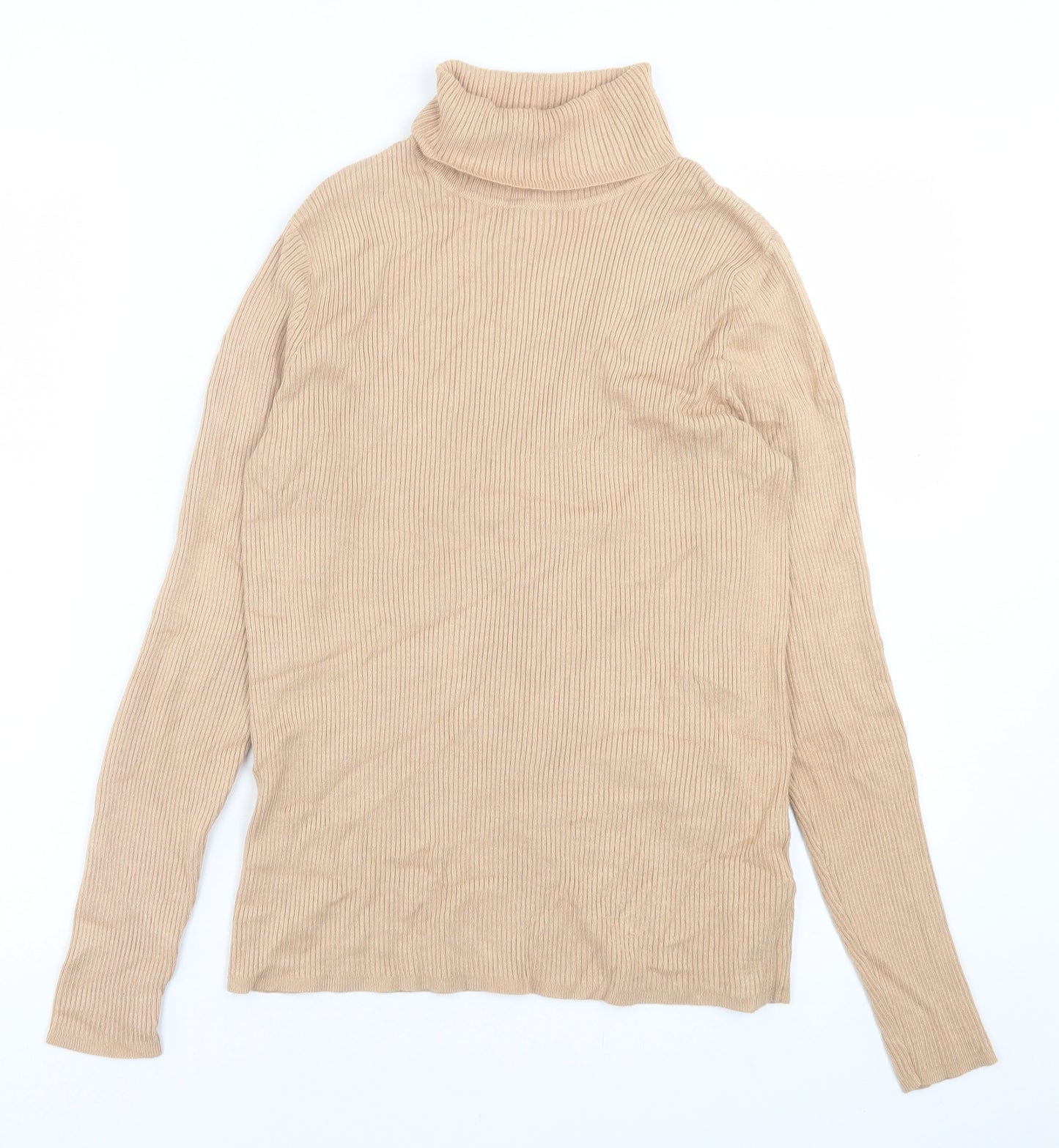 Marks and Spencer Womens Brown Roll Neck  Viscose Pullover Jumper Size 12