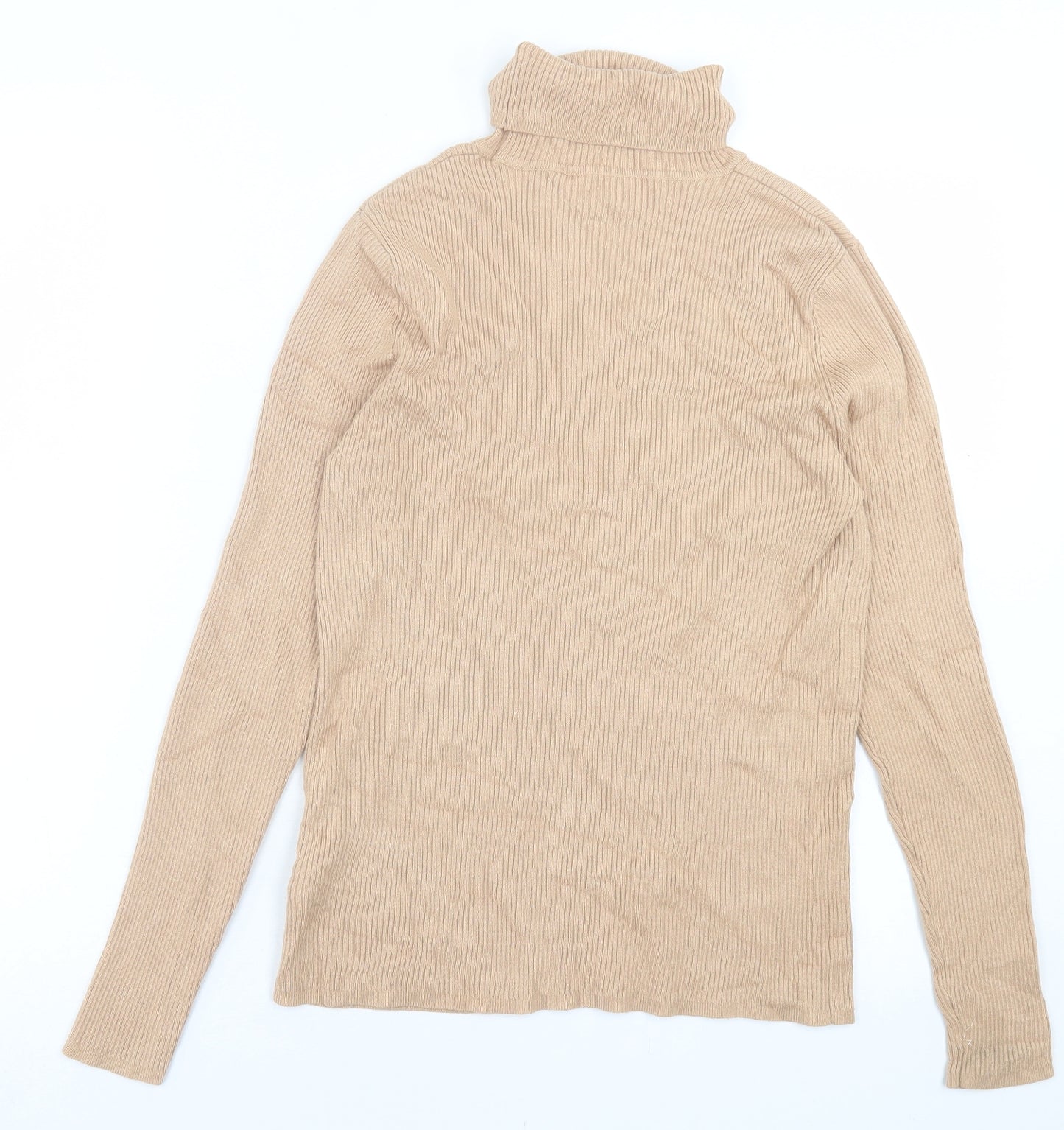 Marks and Spencer Womens Brown Roll Neck  Viscose Pullover Jumper Size 12