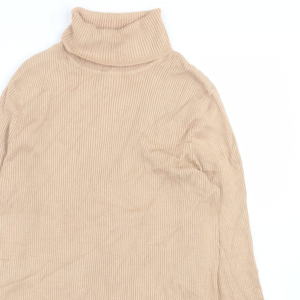 Marks and Spencer Womens Brown Roll Neck  Viscose Pullover Jumper Size 12
