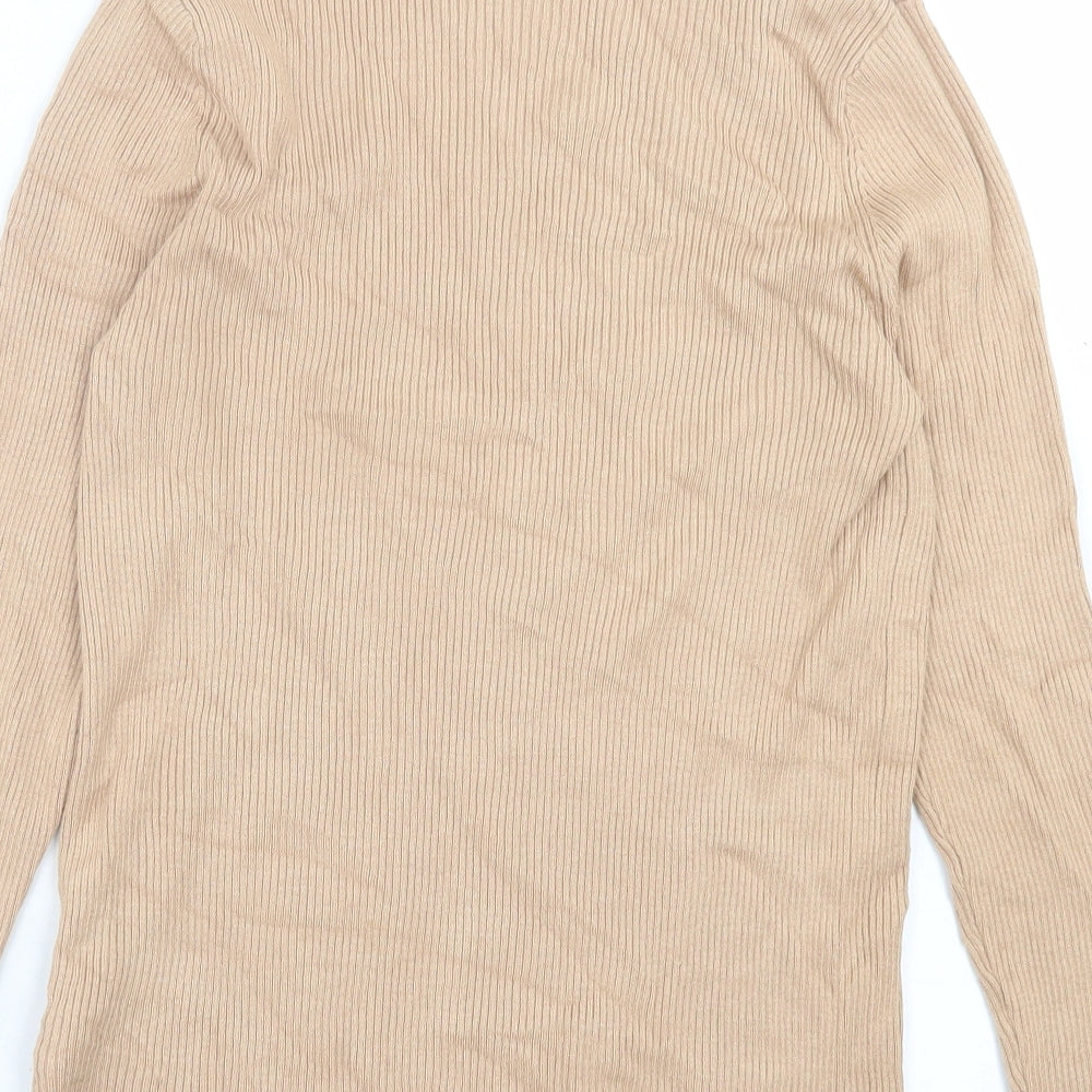 Marks and Spencer Womens Brown Roll Neck  Viscose Pullover Jumper Size 12