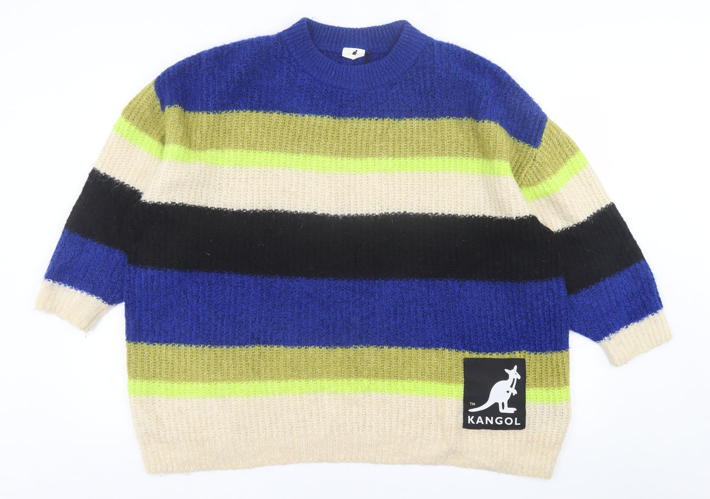 Kangol Womens Multicoloured Crew Neck Striped Acrylic Pullover Jumper Size M