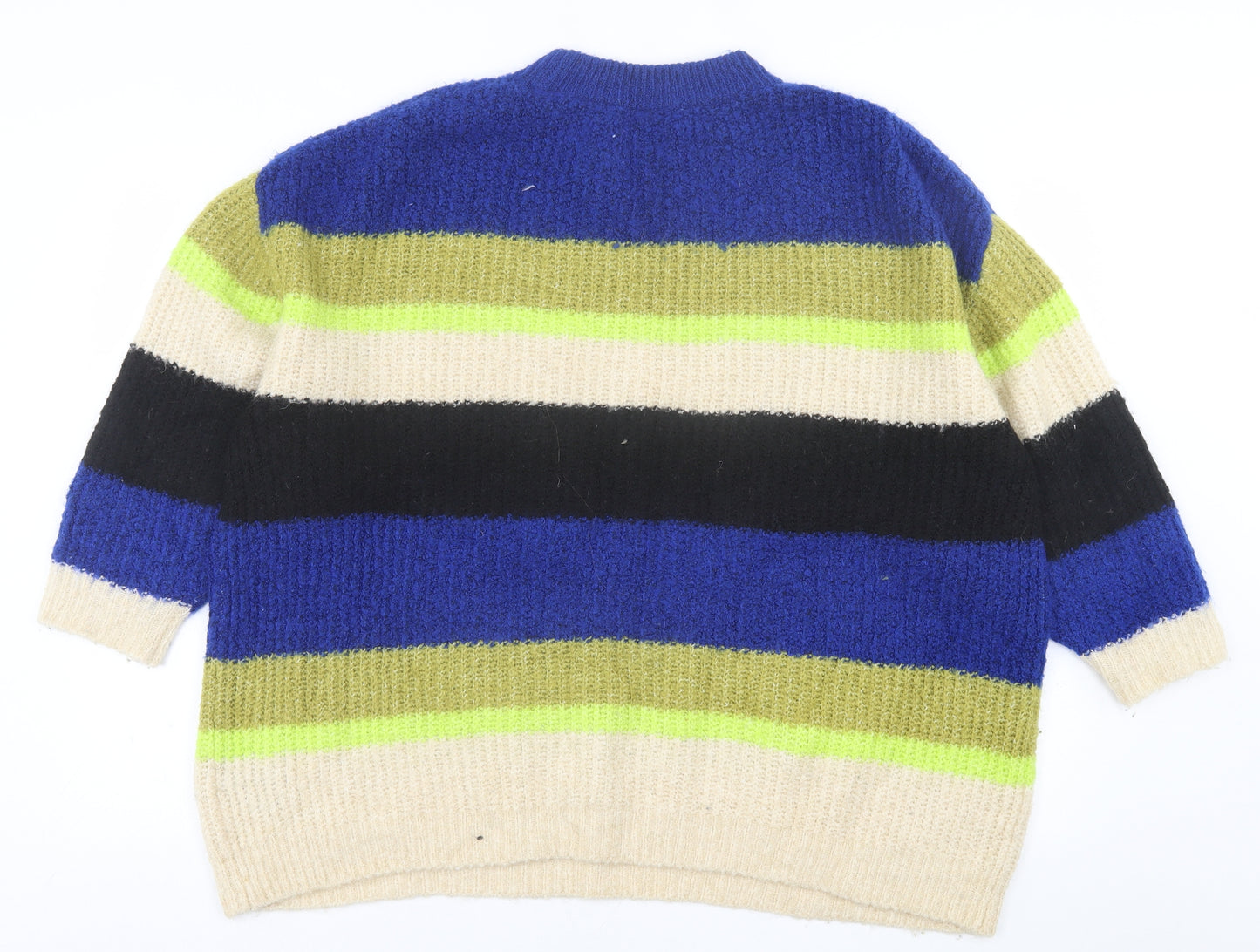 Kangol Womens Multicoloured Crew Neck Striped Acrylic Pullover Jumper Size M