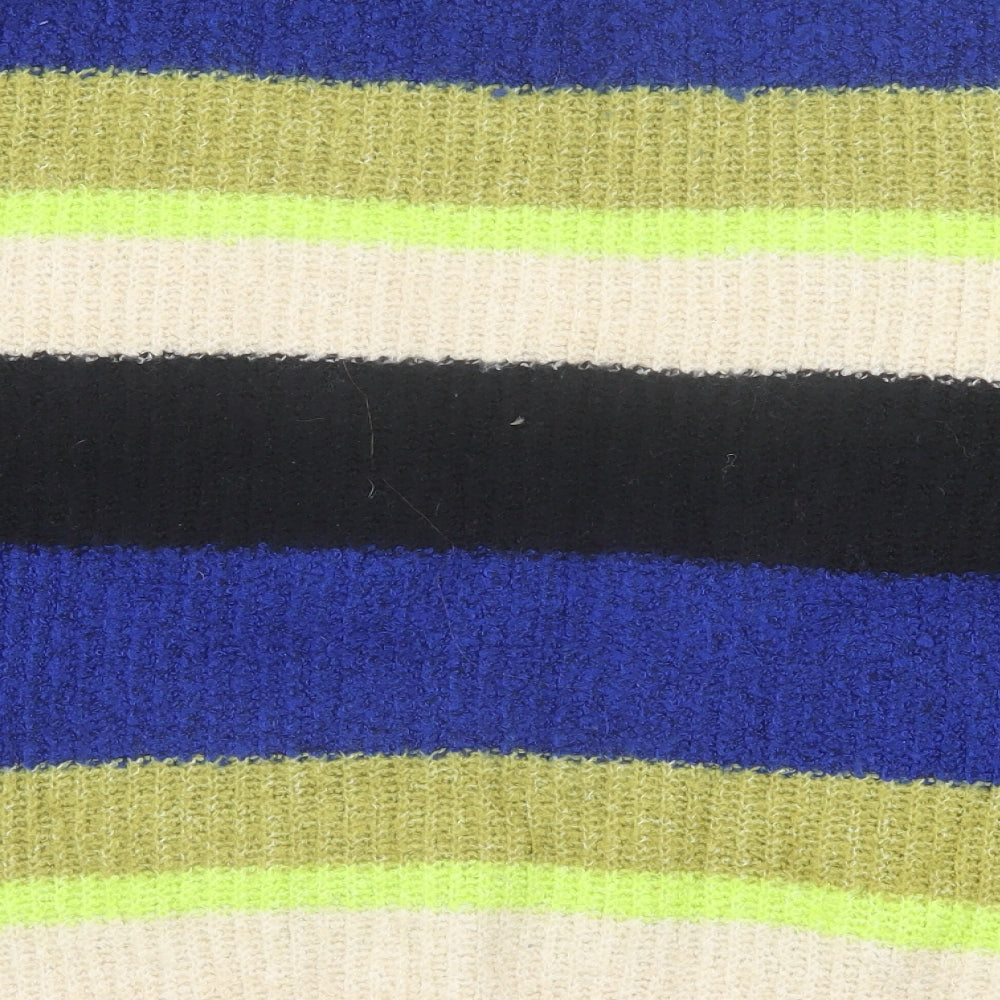 Kangol Womens Multicoloured Crew Neck Striped Acrylic Pullover Jumper Size M