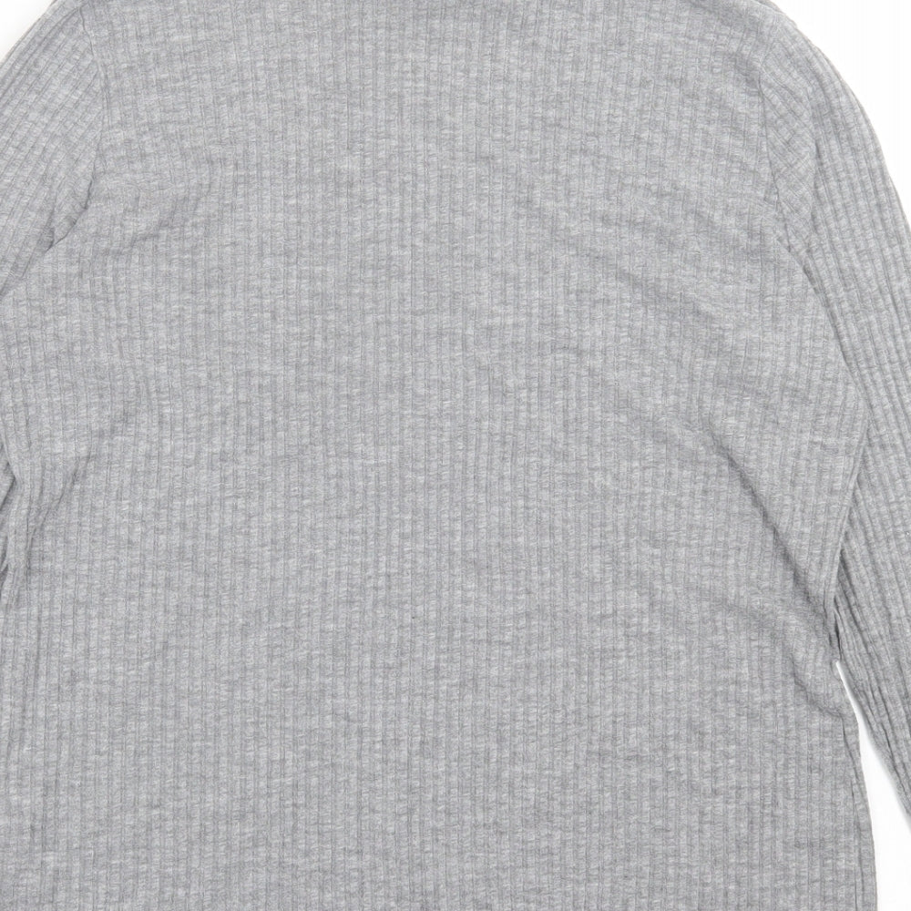 NEXT Womens Grey  Viscose Basic T-Shirt Size 16 Roll Neck
