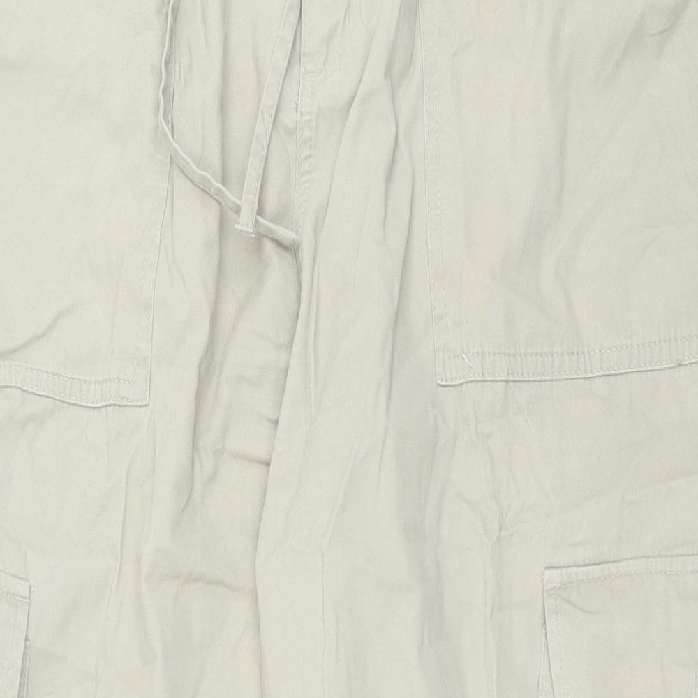 STONE RIVER Mens Beige  Cotton Cargo Trousers Size 36 in L31 in Regular Button