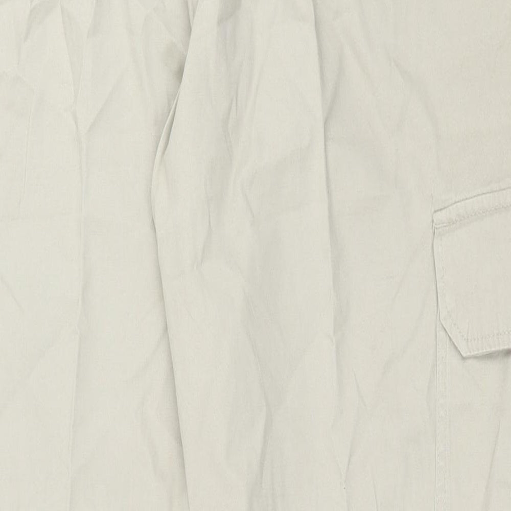 STONE RIVER Mens Beige  Cotton Cargo Trousers Size 36 in L31 in Regular Button