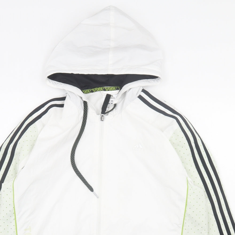 adidas Mens White Striped  Jacket  Size M  Zip