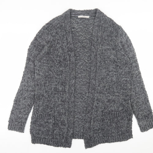George Womens Grey V-Neck  Polyester Cardigan Jumper Size 12