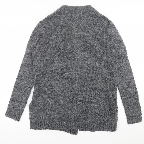 George Womens Grey V-Neck  Polyester Cardigan Jumper Size 12