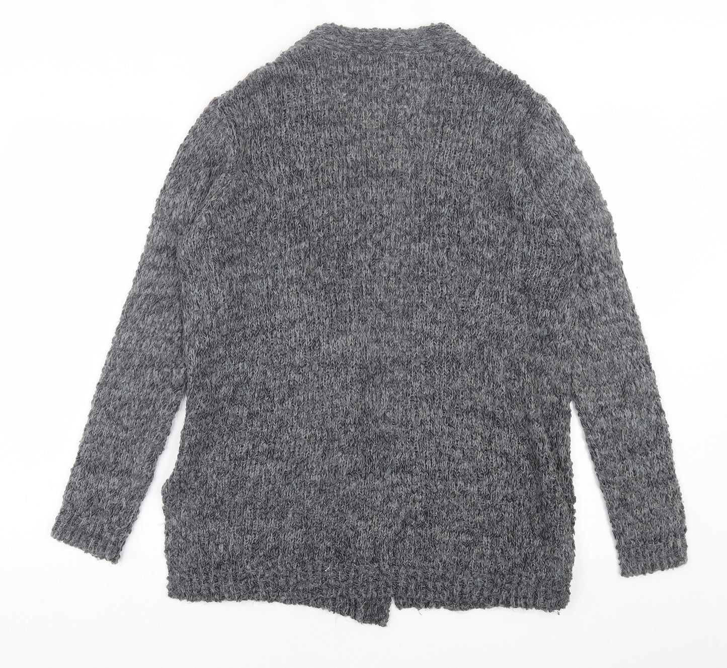 George Womens Grey V-Neck  Polyester Cardigan Jumper Size 12
