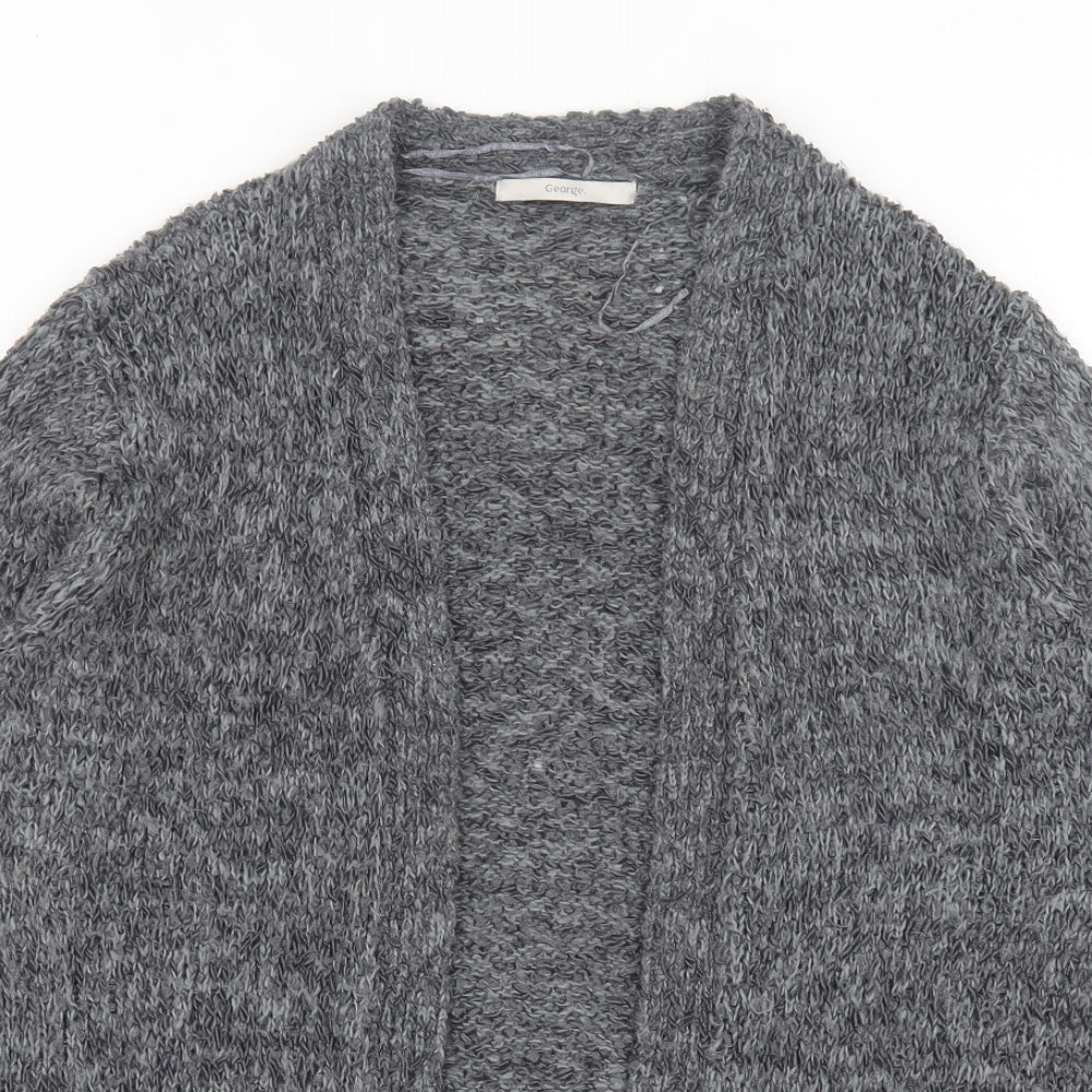 George Womens Grey V-Neck  Polyester Cardigan Jumper Size 12