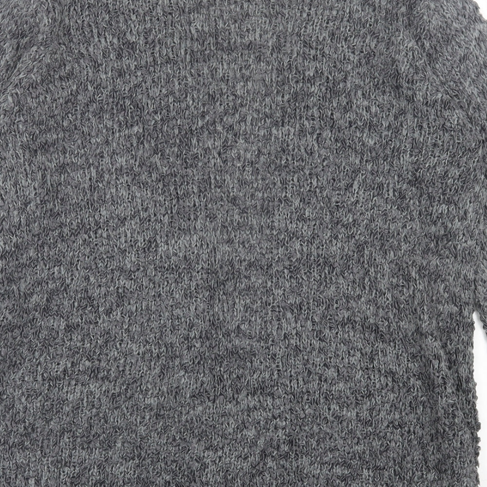 George Womens Grey V-Neck  Polyester Cardigan Jumper Size 12