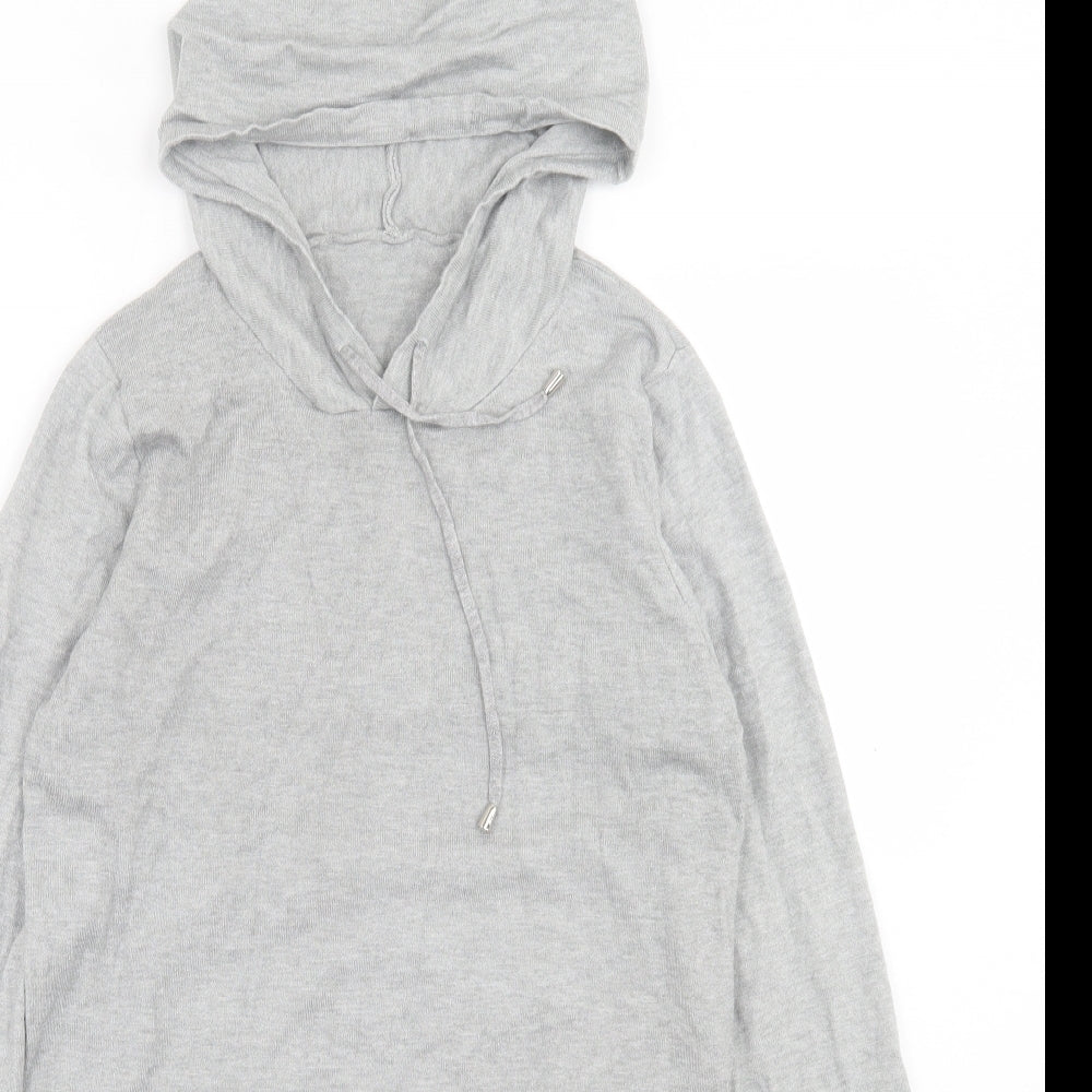 Preworn Womens Grey  Cotton Jumper Dress  Size S  V-Neck Pullover