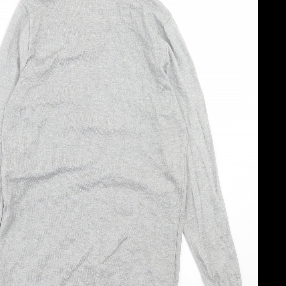 Preworn Womens Grey  Cotton Jumper Dress  Size S  V-Neck Pullover