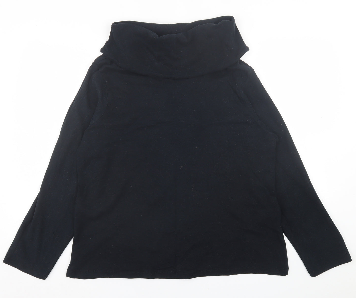 Cotton Traders Womens Black Roll Neck  Cotton Pullover Jumper Size 24