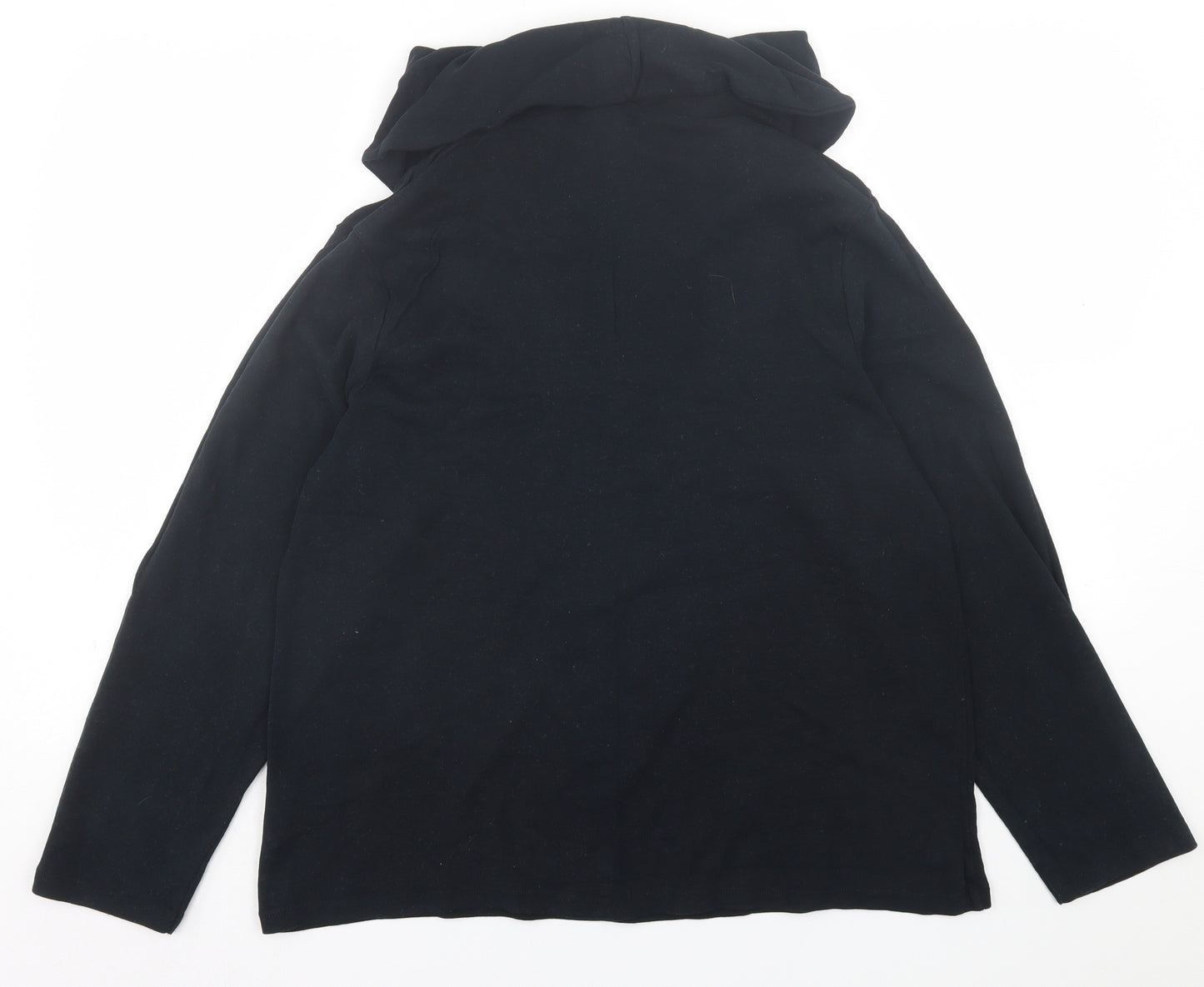 Cotton Traders Womens Black Roll Neck  Cotton Pullover Jumper Size 24