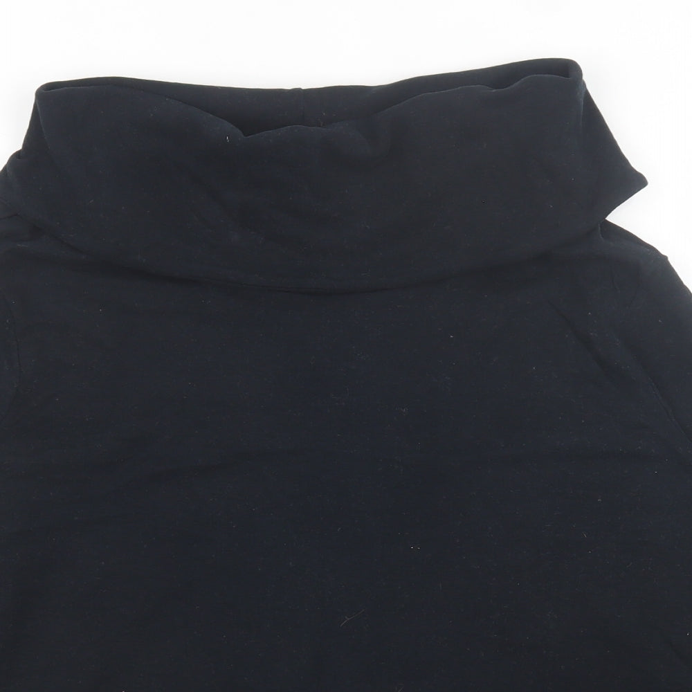 Cotton Traders Womens Black Roll Neck  Cotton Pullover Jumper Size 24