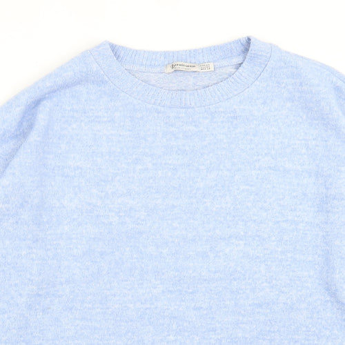 Stradivarius Womens Blue Crew Neck  Polyester Pullover Jumper Size XS