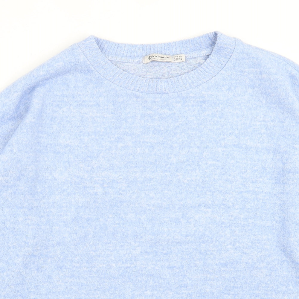 Stradivarius Womens Blue Crew Neck  Polyester Pullover Jumper Size XS