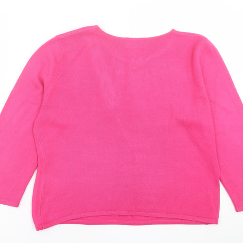 Topshop Womens Pink Crew Neck  Acrylic Pullover Jumper Size 14