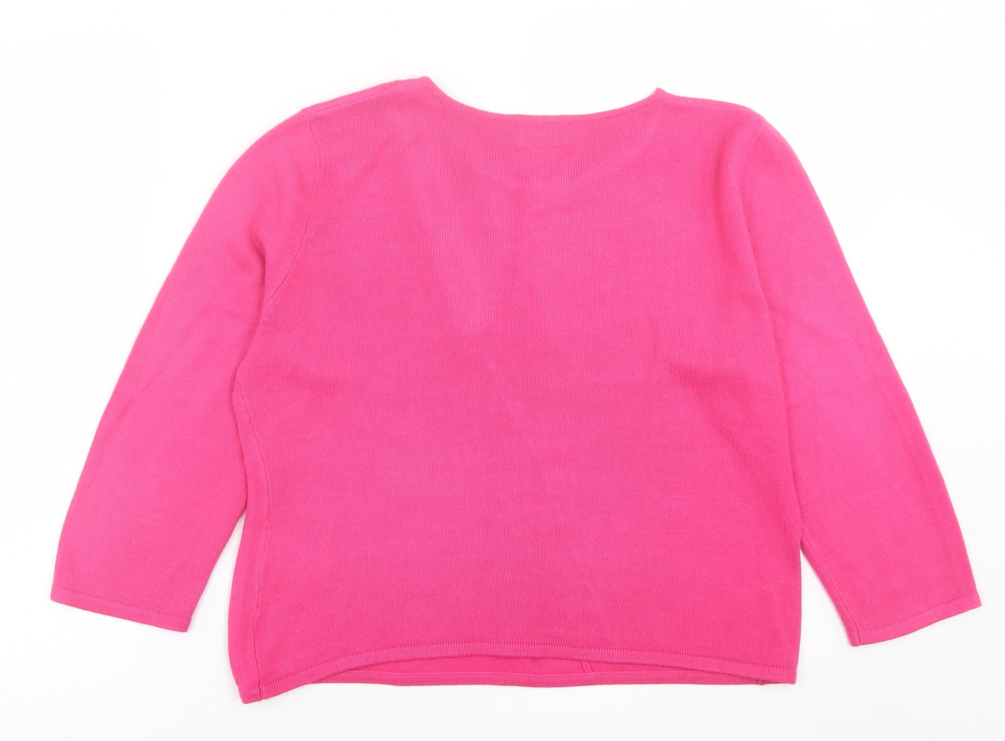 Topshop Womens Pink Crew Neck  Acrylic Pullover Jumper Size 14